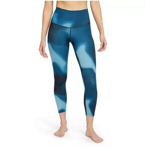 Womens New Nike Nike Yoga Dri-FIT Marina Blue High-Waist Leggings